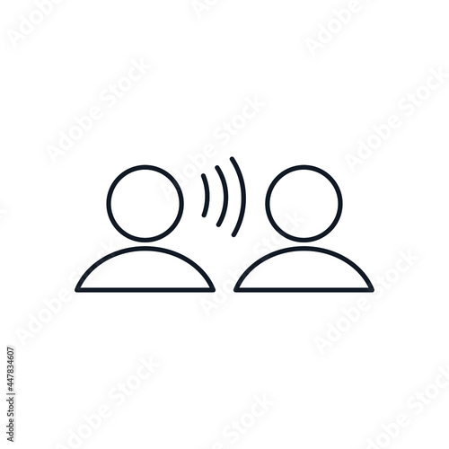 Word of mouth thin line icon stock illustration.