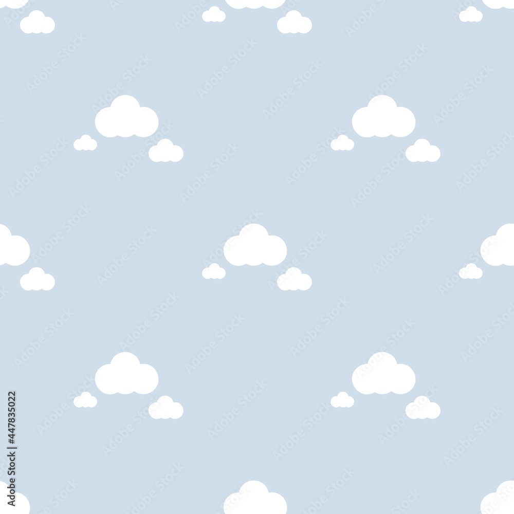 Seamless nursery pattern with clouds on lilac sky. Vector kids background. Gentle backdrop Seamless nursery pattern with clouds on lilac sky. Vector kids background. Gentle backdrop