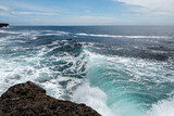 Powerful wave at the coast of Inishmore, Aran Islands, County Galway, Ireland. Irish landscape