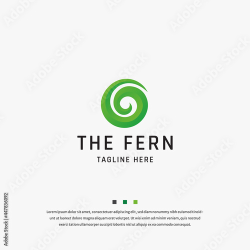 Green Fern logo icon design template vector
