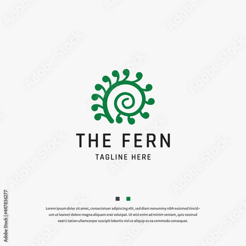 Green Fern logo icon design template vector