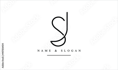 SJ, JS, S, J abstract letters logo monogram