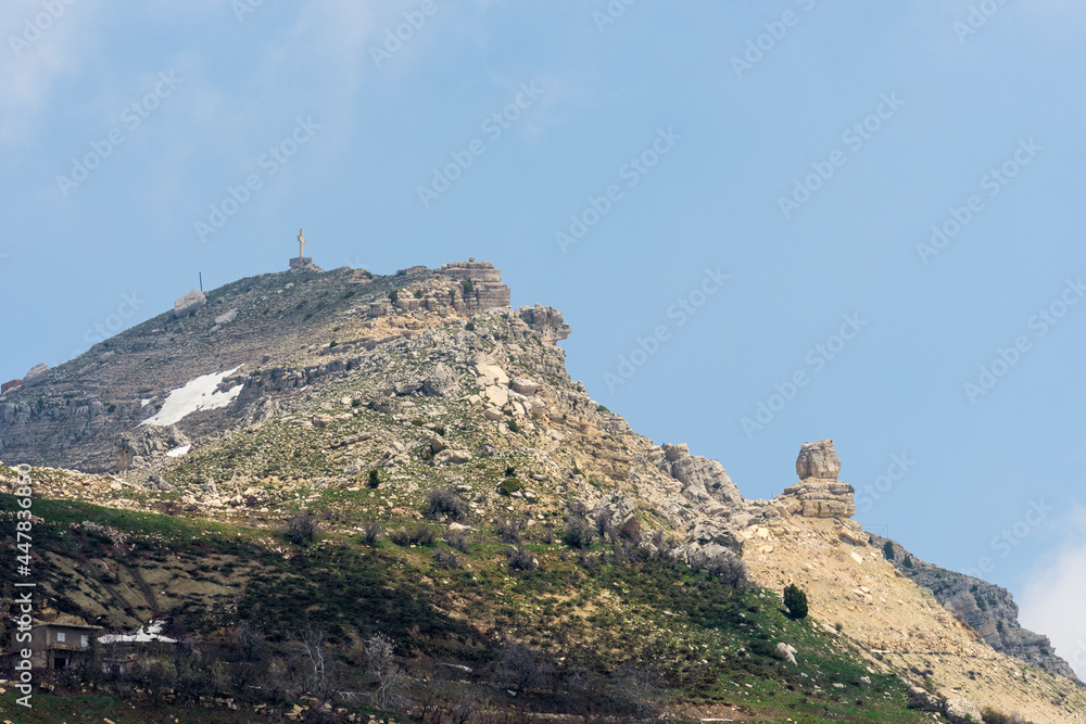 View of Sayidat al Qarn hill in Laqlouq, Lebanon