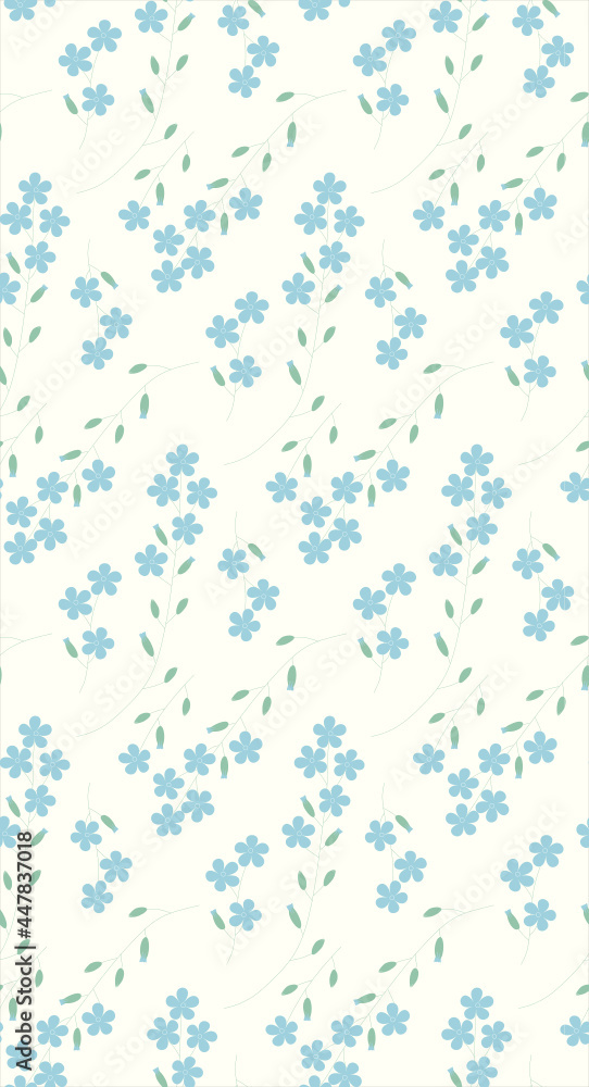 Print with delicate blue flowers Print with delicate blue flowers