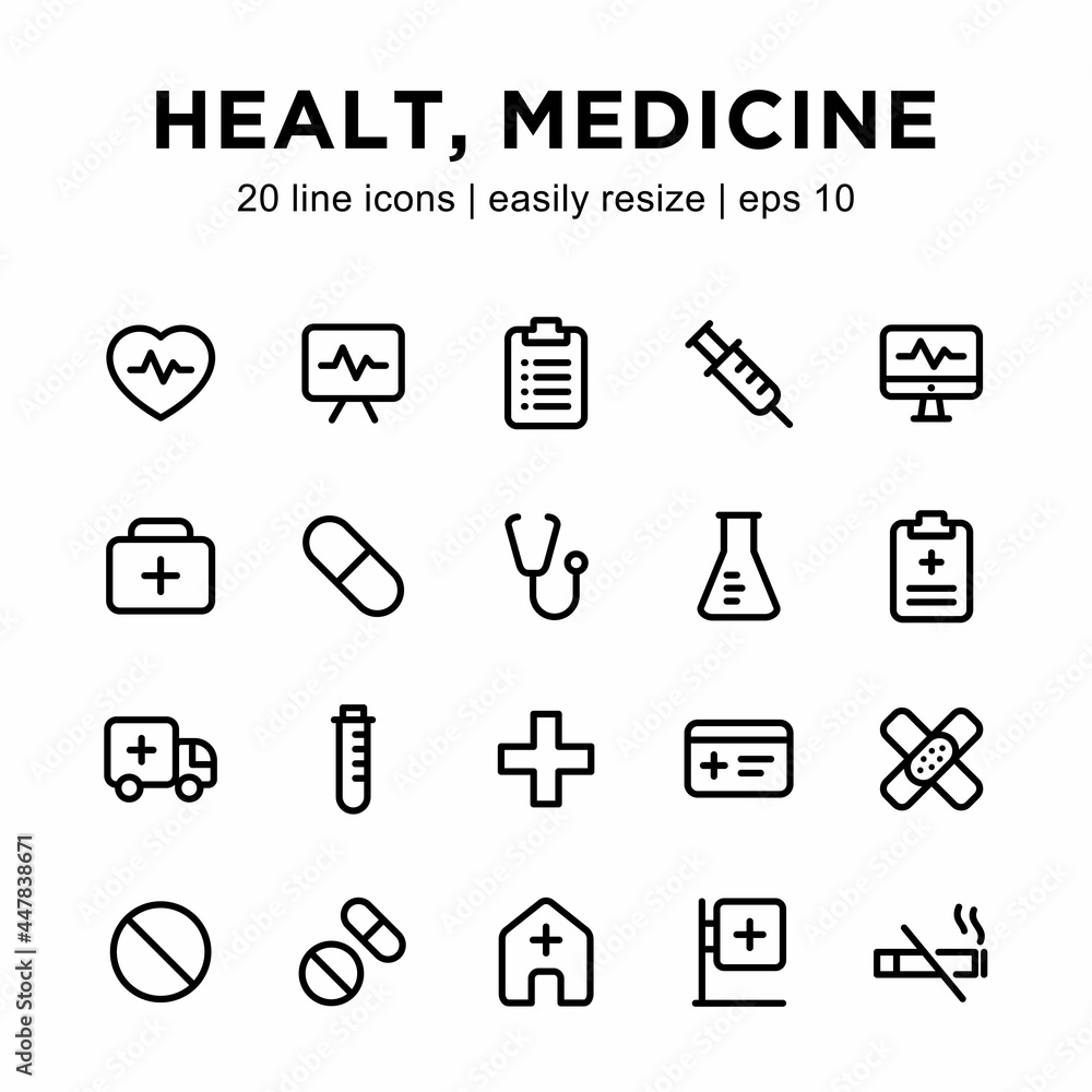 icon set related to health care
