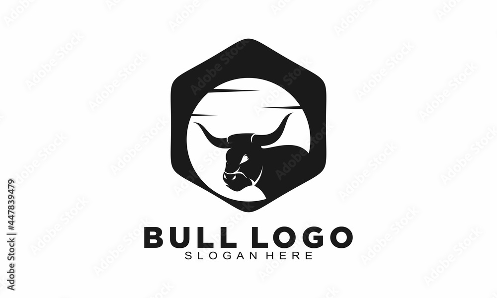Creative bull head vector logo