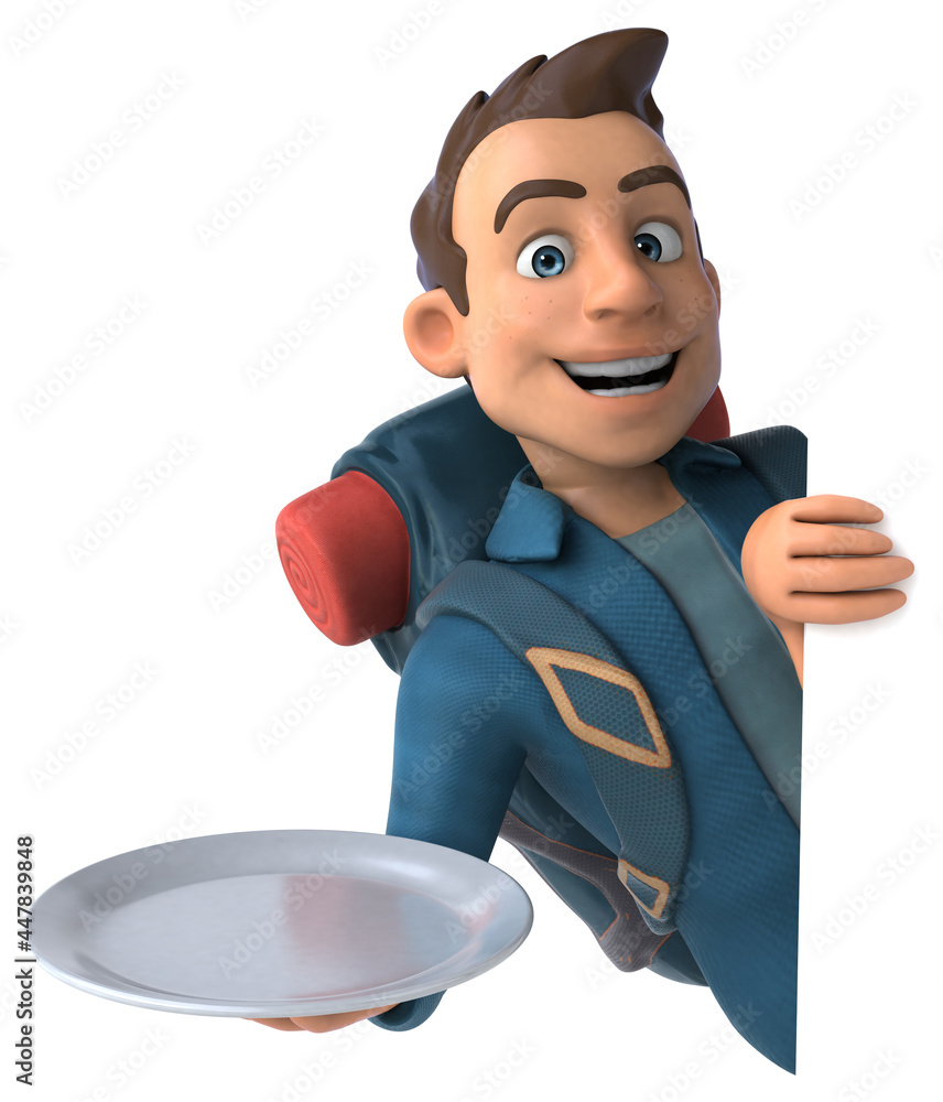 Fun illustration of a 3D cartoon backpacker Fun illustration of a 3D cartoon backpacker