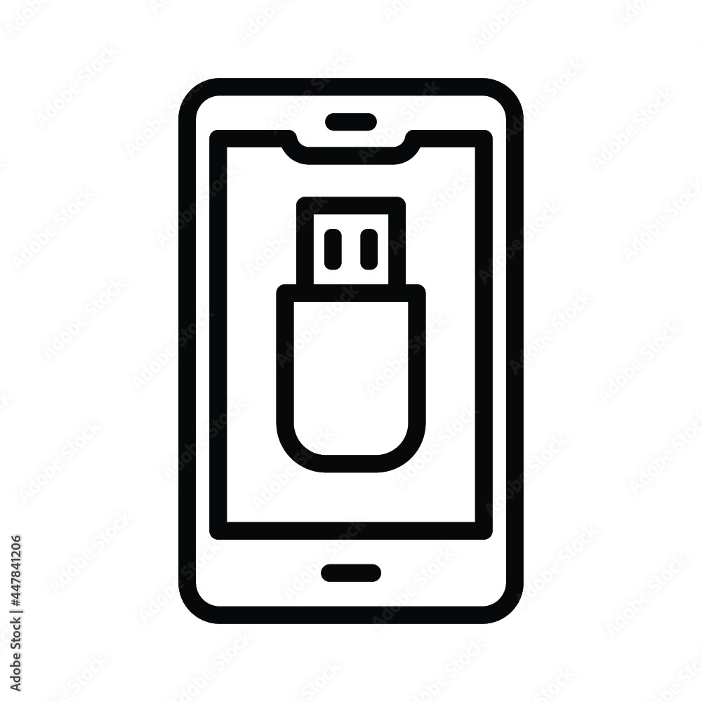 Pan drive connect on mobile icon Pan drive connect on mobile icon