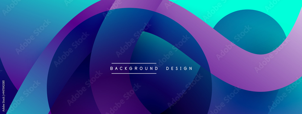 Abstract overlapping lines and circles geometric background with gradient colors Abstract overlapping lines and circles geometric background with gradient colors