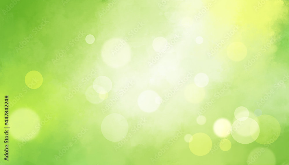 green warm background with blurs and scuffs. Background with bokeh effect