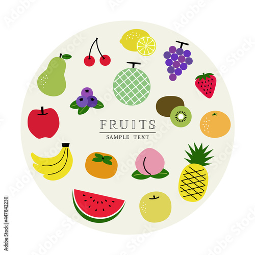 果物 イラスト素材 円 / vector eps