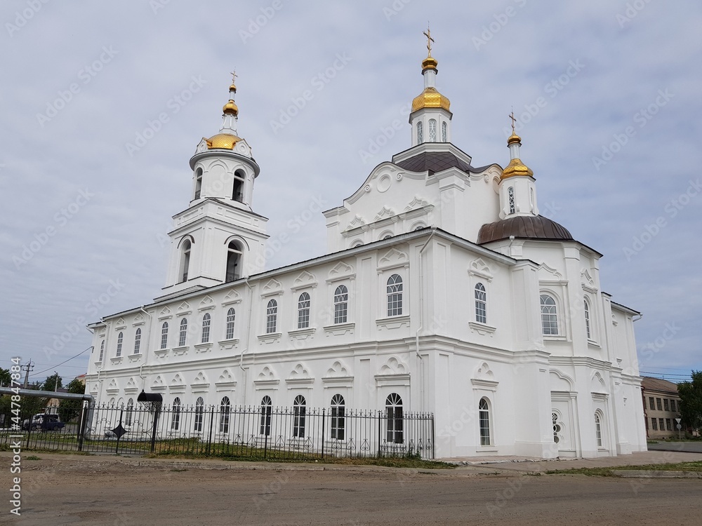 Old white stone orthodox christian church