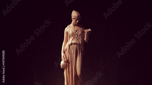 Fotografie, Obraz Hebe Goddess of Youth Classic Mythology Pouring the Drink of Immortality 3d illu