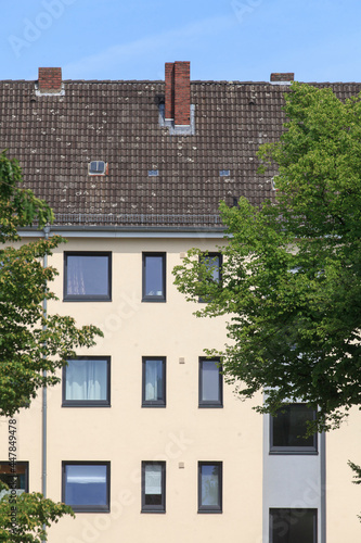 Monotone Wohnhäuser, Wohngebäude, Bremerhaven, Deutschland © detailfoto