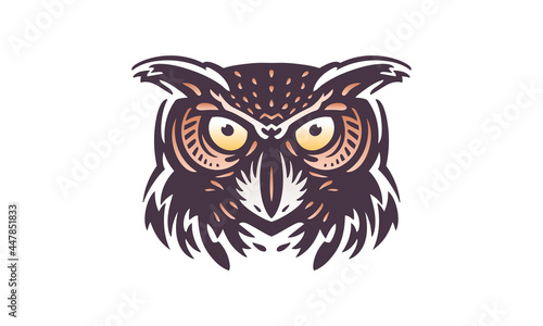 owl vector logo design illustration for white background