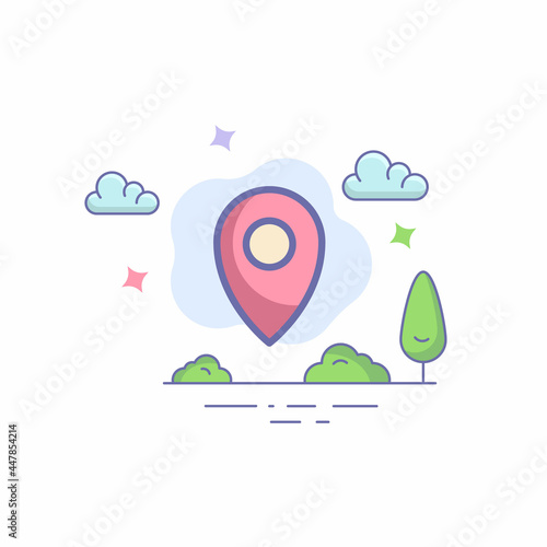 map pin vector icon.Amap pin vector icon concept. Useful for website, greeting cards, apps, and social media posts. photo