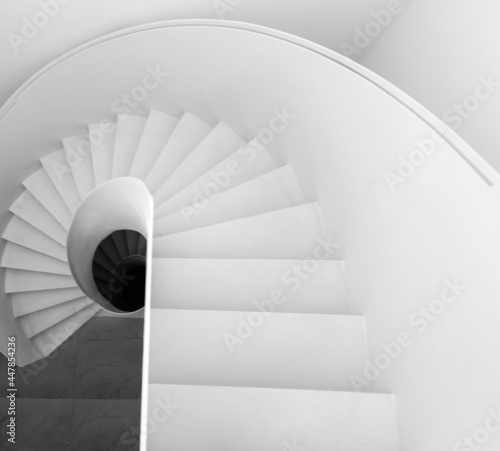 white spiral staircase