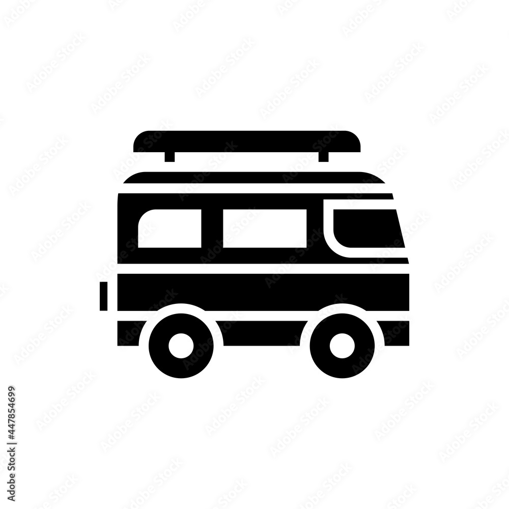 carvan vector Solid icon style illustration. EPS 10 file