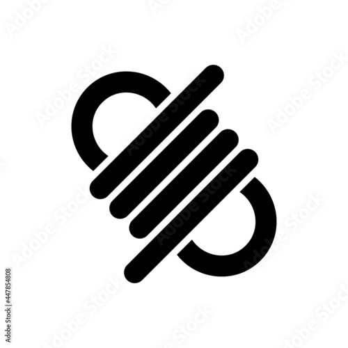 Paracord vector Solid icon style illustration. EPS 10 file