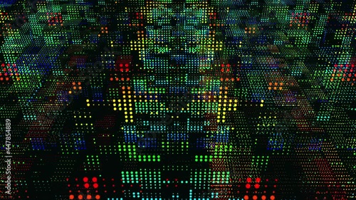 Digital Colored Dots Background Loop