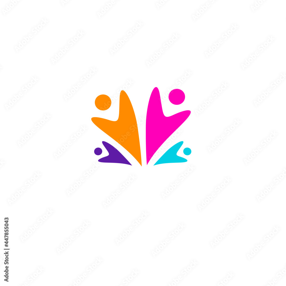 COLORFUL PEOPLE TEAM SIGN, SYMBOL, LOGO ISOLATED ON WHITE COLORFUL PEOPLE TEAM SIGN, SYMBOL, LOGO ISOLATED ON WHITE