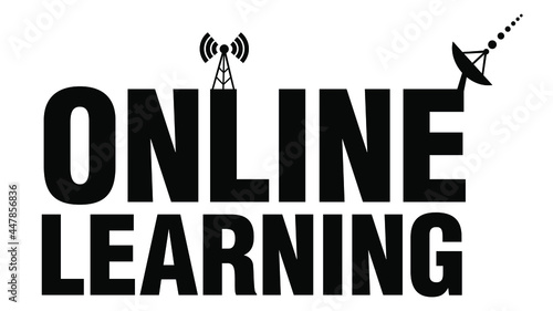 Online learning banner with antennas.