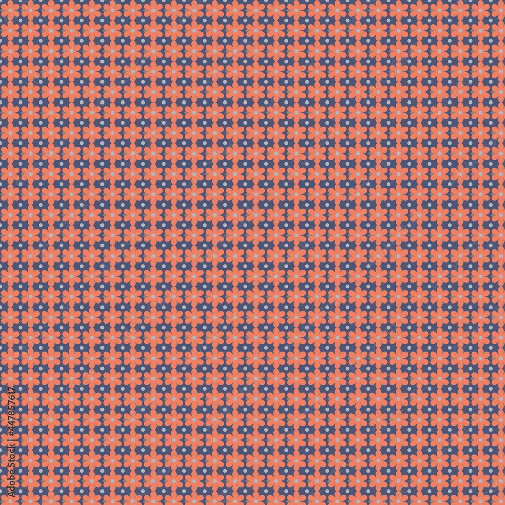 Pink Flower Seamless Pattern on Blue Background.Legal Side Color retro oriental style. use for fabric,print,product,tiles,packaging,wallpaper,wrapping,home decoration.Vector illustration Pink Flower Seamless Pattern on Blue Background.Legal Side Color retro oriental style. use for fabric,print,product,tiles,packaging,wallpaper,wrapping,home decoration.Vector illustration