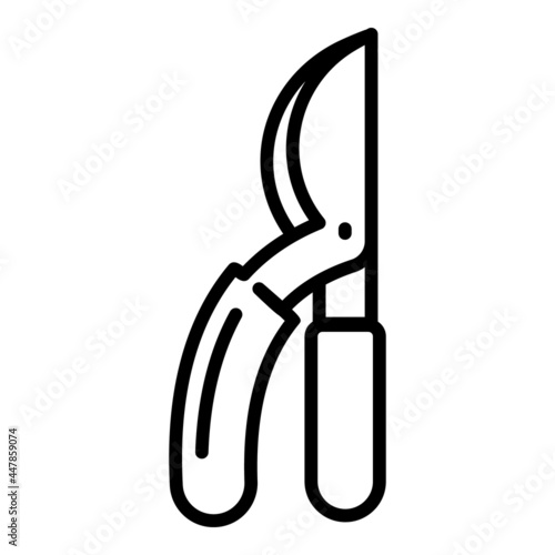 Garden secateurs icon. Outline garden secateurs vector icon for web design isolated on white background