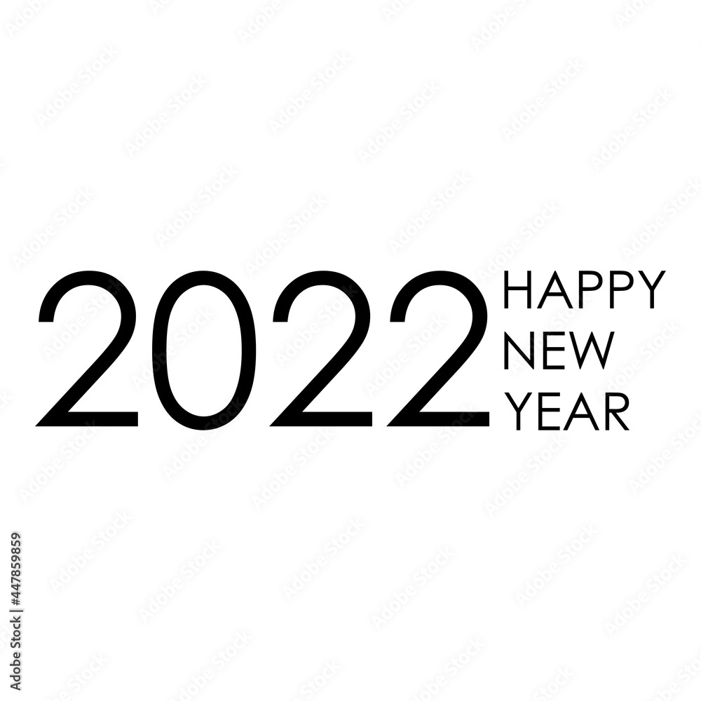 Banner con frase Happy New Year 2022 en color negro Banner con frase Happy New Year 2022 en color negro