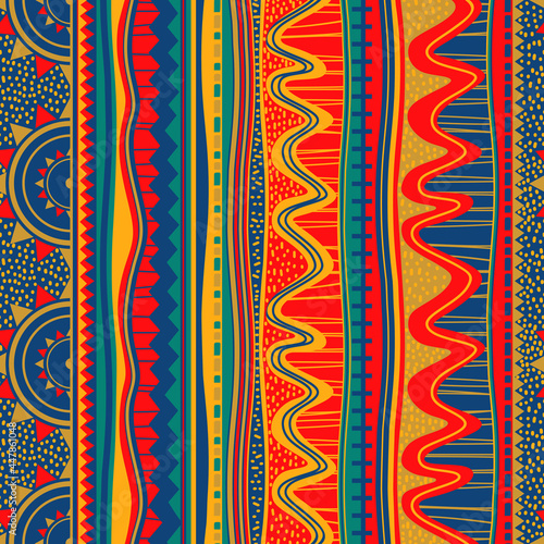 Hand drawn ethnic tribal in...