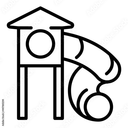 Kid playground slide pipe icon. Outline kid playground slide pipe vector icon for web design isolated on white background