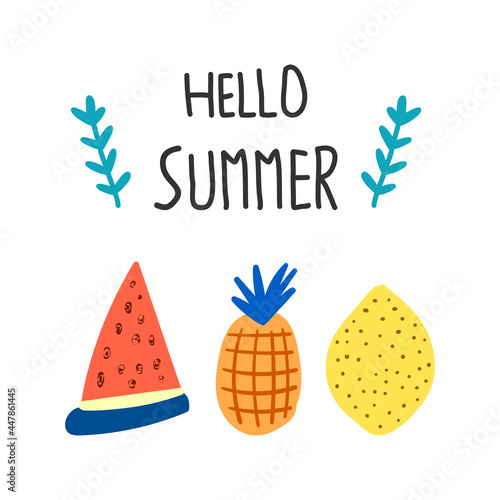 Set of of colorful summer f...