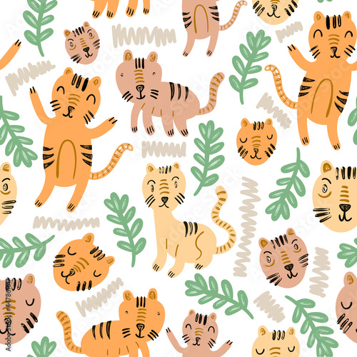 Seamless pattern of cute ca...