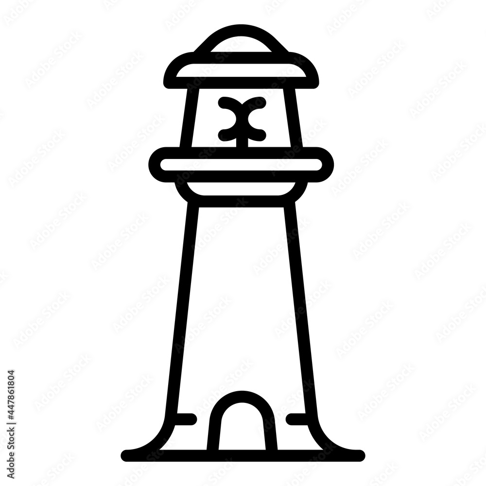 Coast lighthouse icon. Outline coast lighthouse vector icon for web design isolated on white background