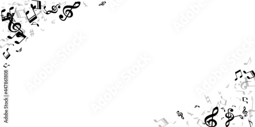 Musical notes flying vector illustration. Audio