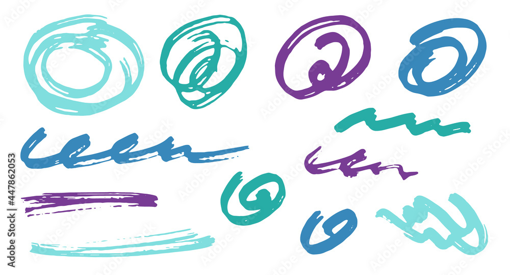 Hand drawn scribble doodle design vector elements.
