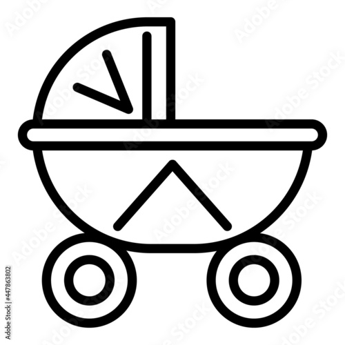 Baby textile pram icon. Outline baby textile pram vector icon for web design isolated on white background