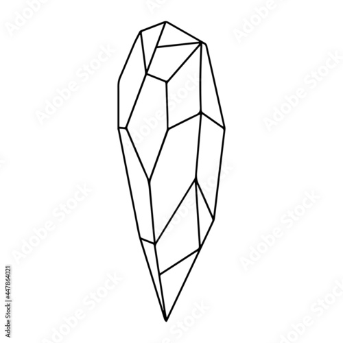 Vector mineral, crystal, gemstone and diamond. Geometric shape.