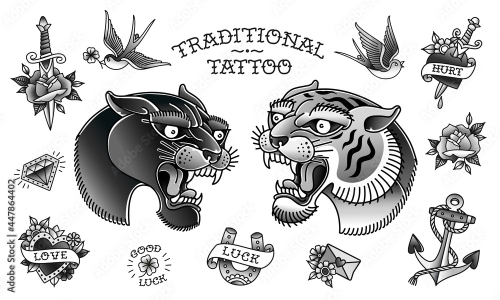 Old School Tattoos  Traditional tattoo black and white Traditional tattoo  sleeve Traditional tattoo