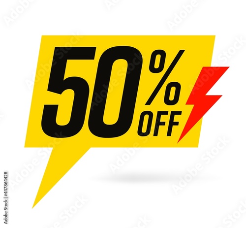 50 percent off half price reduction sale promotion template