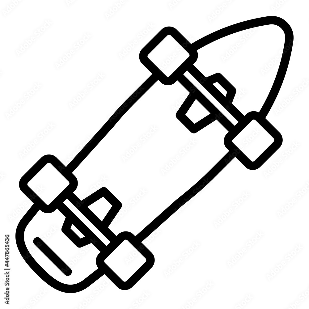 Wood skateboard icon. Outline wood skateboard vector icon for web design isolated on white background Wood skateboard icon. Outline wood skateboard vector icon for web design isolated on white background