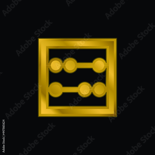 Abacus gold plated metalic icon or logo vector