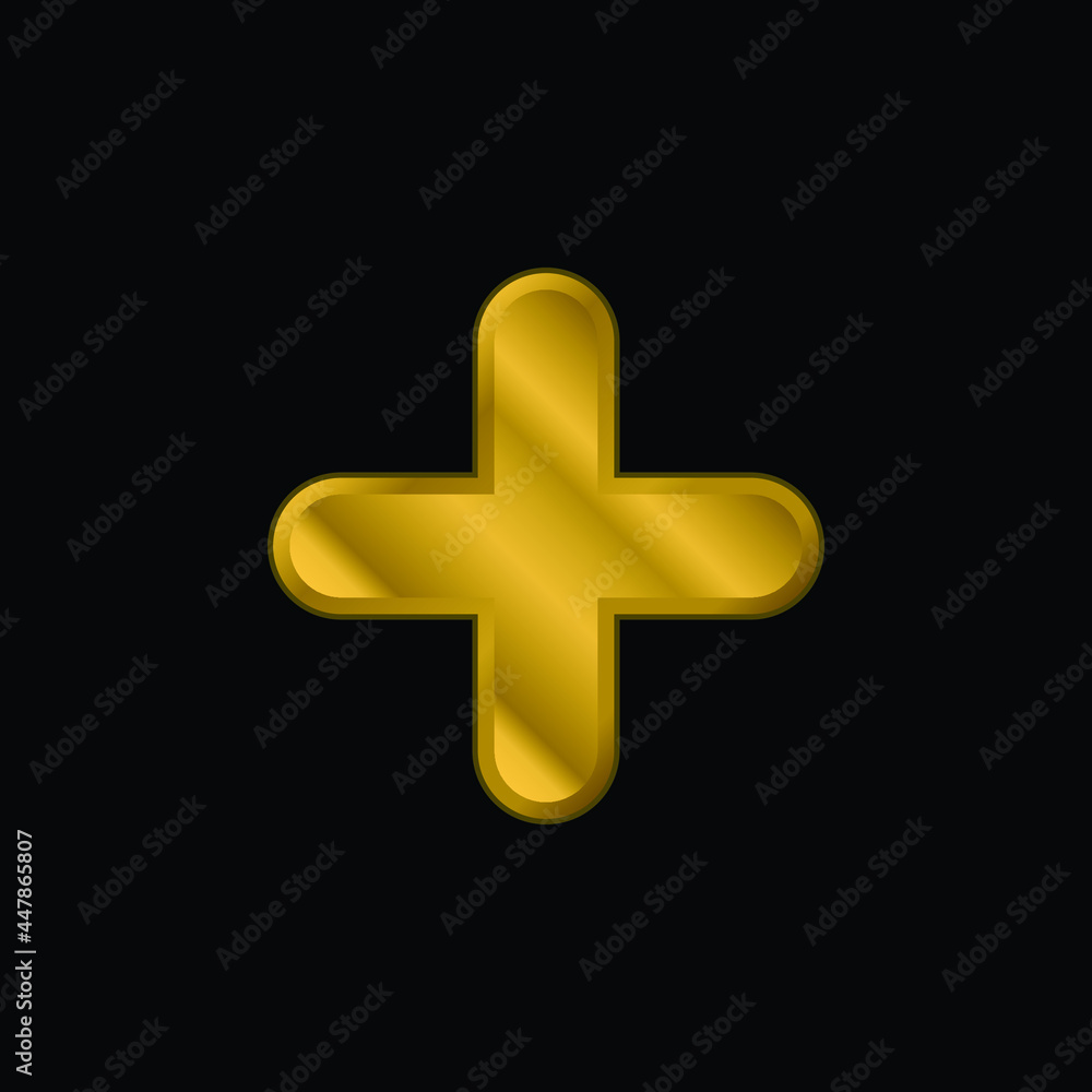 Fototapeta premium Addition Sign gold plated metalic icon or logo vector