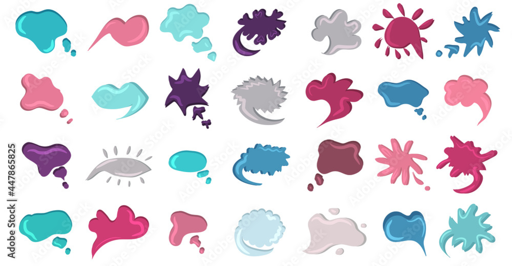 Set Of Different Speech Bubbles. Online chat clouds vector isolated on white background. Infographic elements for your design. Stock Vector Illustration Set Of Different Speech Bubbles. Online chat clouds vector isolated on white background. Infographic elements for your design. Stock Vector Illustration