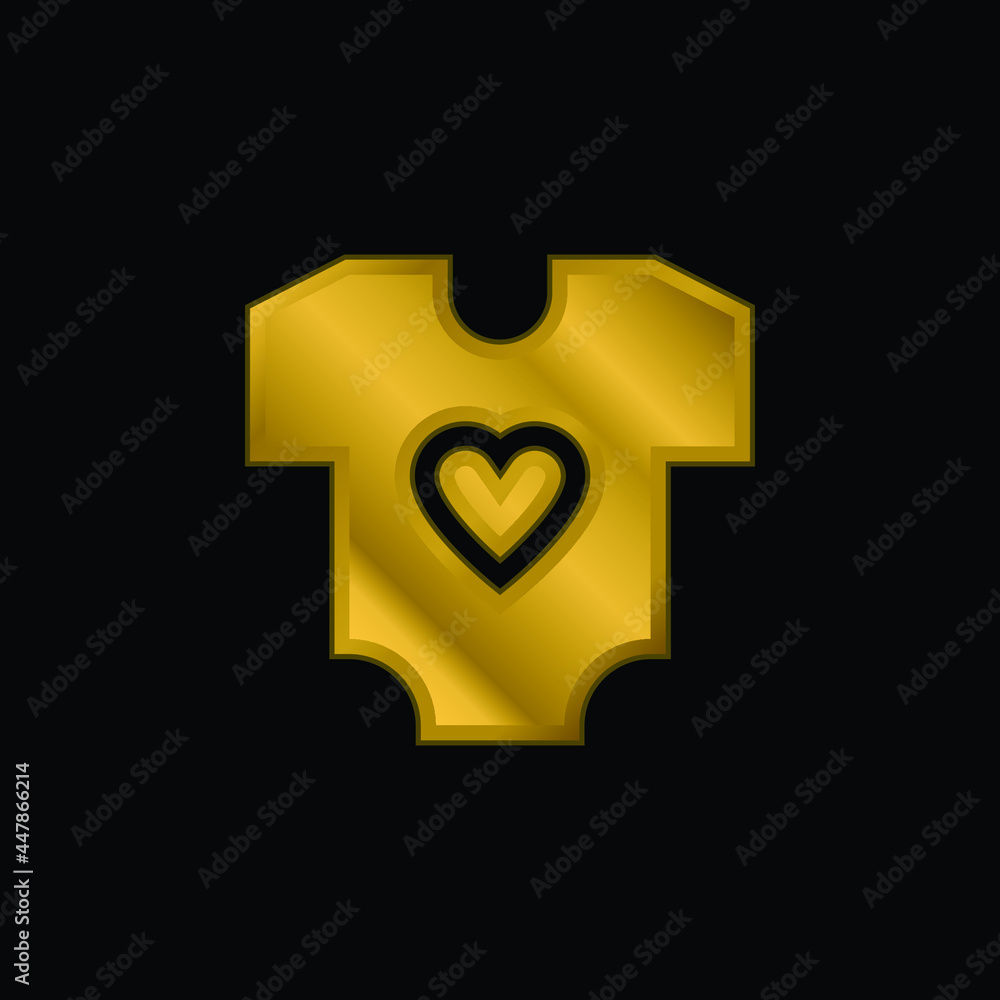 Baby Clothes gold plated metalic icon or logo vector Baby Clothes gold plated metalic icon or logo vector