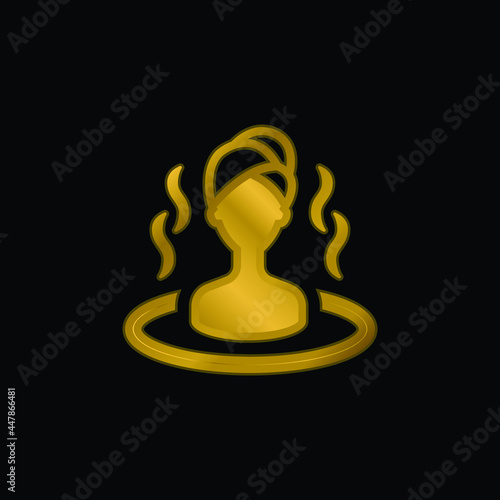 Bath gold plated metalic icon or logo vector