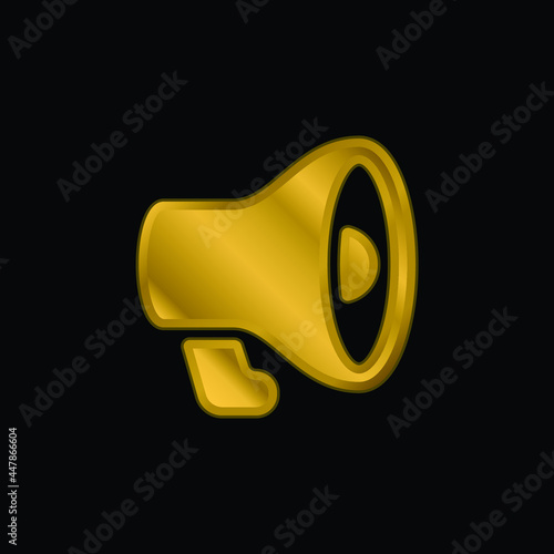 Advertising gold plated metalic icon or logo vector
