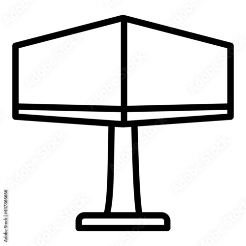 Outdoor advertising billboard icon. Outline outdoor advertising billboard vector icon for web design isolated on white background