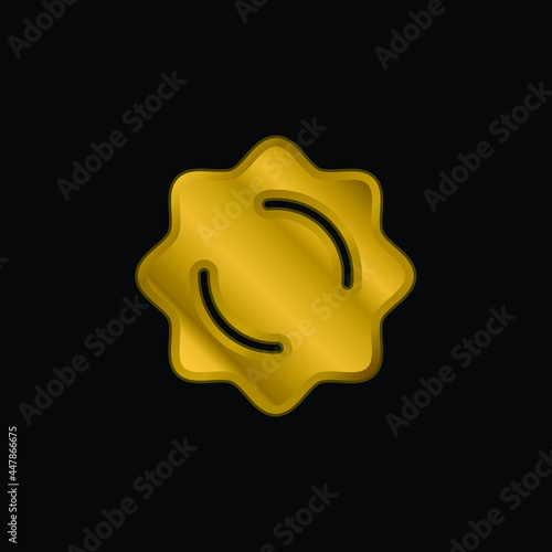 Award gold plated metalic icon or logo vector