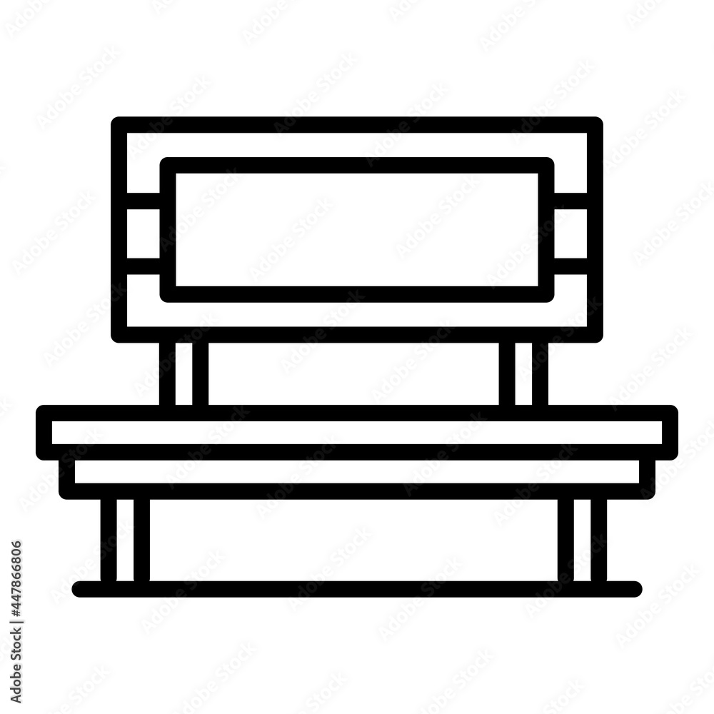 Outdoor advertising park bench icon. Outline outdoor advertising park bench vector icon for web design isolated on white background Outdoor advertising park bench icon. Outline outdoor advertising park bench vector icon for web design isolated on white background